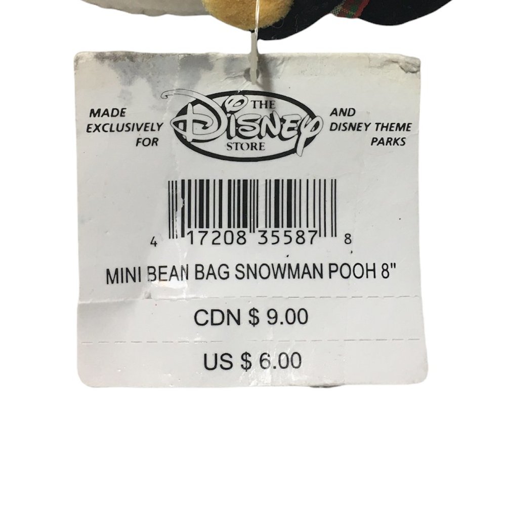 Disney Mini Bean Bag Snowman Pooh Exclusive Plush Beanie Snow Costume TAGS 8" - Picture 7 of 10
